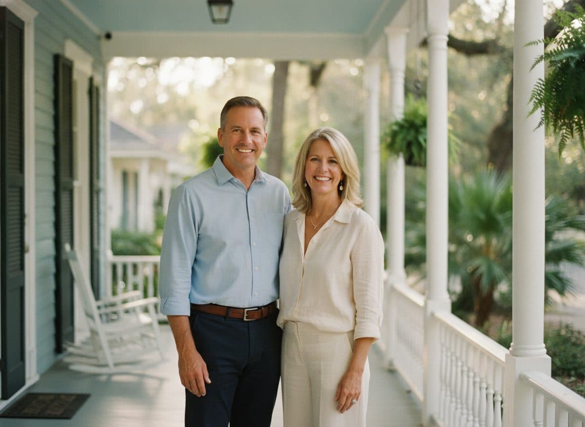 Two friendly local L&N Associates team members on the porch of a Louisiana home